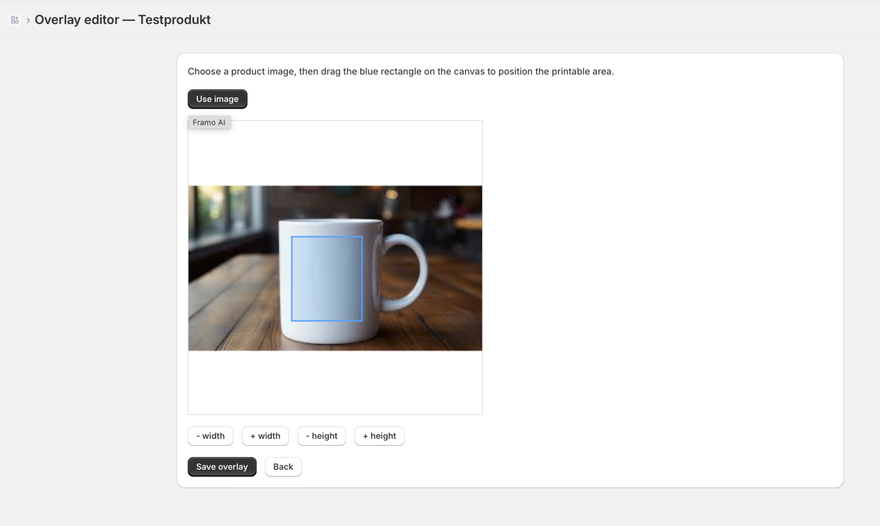 Backend overlay editor