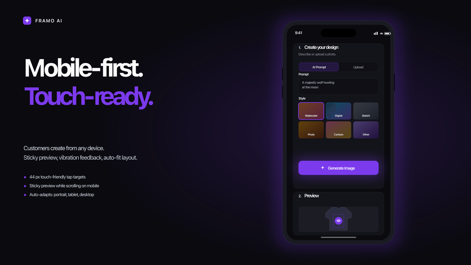 Framo AI auf Mobile